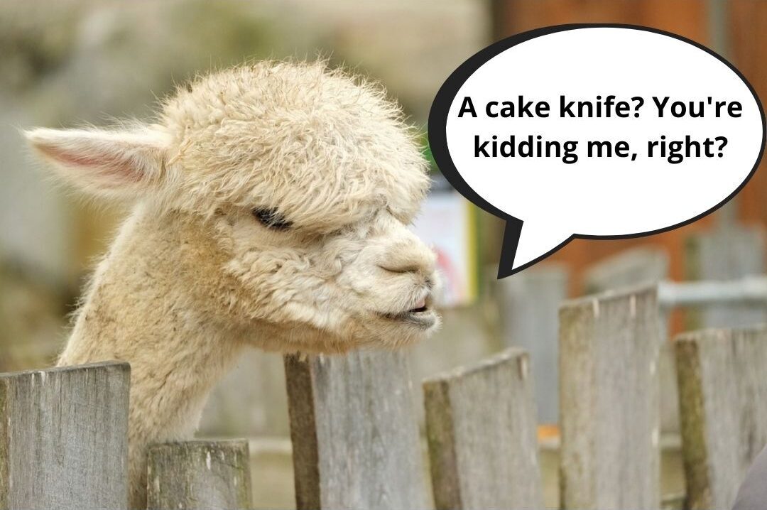 alpaca wedding cake knife